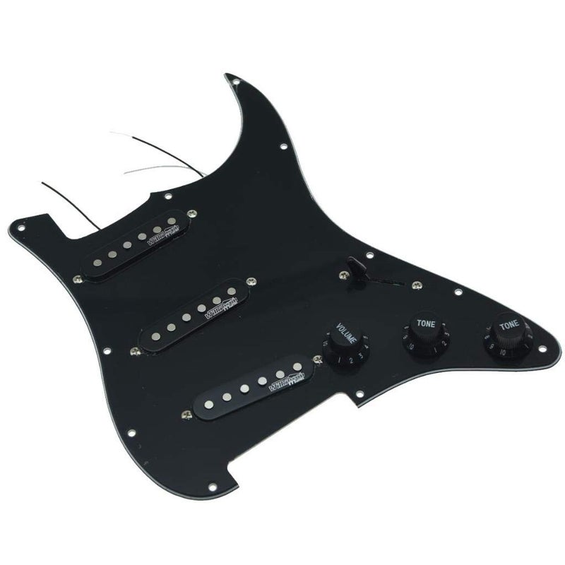 KAISH Black 3Ply Loaded Electric Guitar Pickguard Prewired Pickguard with Wilkinson Pickups for USA/Mexico FD Stratocaster - Image 1